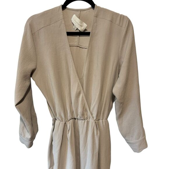 Revolve Brochu Walker Tan Beige Elastic Waist Wrap Front Jumpsuit - Picture 4 of 8